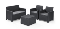 Keter Lounge-Set EMMA (1x 2-Sitzer Sofa, 2x Sessel mit Boxtisch)