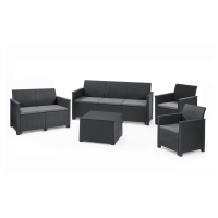 Keter Lounge-Set EMMA XXL (1x 3-Sitzer Sofa, 1x 2-Sitzer Sofa, 2x Sessel, 1x Tisch)