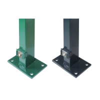 EASY Pfosten/Eckpfosten 6x4/6x6 cm mit angeschwei&szlig;ter Bodenplatte