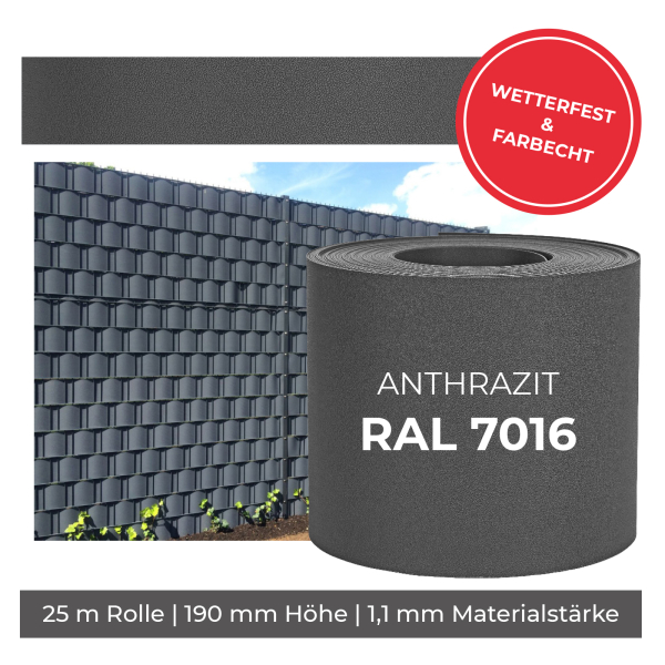 EXCLUSIVE Sichtschutzrolle Anthrazit 25m