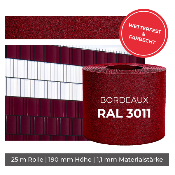 EXCLUSIVE Sichtschutzrolle Rot 25m