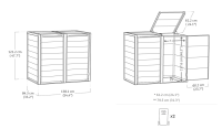 Keter M&uuml;lltonnenbox &quot;HIDE AWAY&quot; 2x 240L Anthrazit