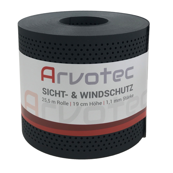 EXCLUSIVE Sichtschutzstreifen "Gelocht" Rolle 25 Meter Anthrazit (RAL 7016)