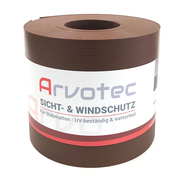 EXCLUSIVE Sichtschutzstreifen "Gerillt" Rolle 25 Meter Nussbraun (RAL 8011)