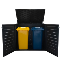 Koll Living Mülltonnenbox Tilia, 1770 Liter, Schwarz