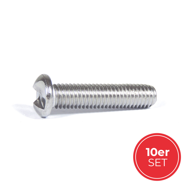 Pfostenzubehör 10x Sicherheitsschraube M8x35mm Halbrundkopf A2