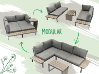 Lounge-Set Calea in Beige/Grau