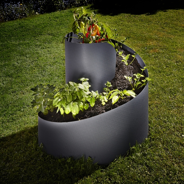 Kr&auml;uter- und Blumespirale gro&szlig; 80 cm x &Oslash; 80 cm anthrazit