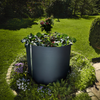 Hochbeet 628 Liter Anthrazit (80 cm x Ø 100 cm inkl. Aluminiumschiene und Schrauben)